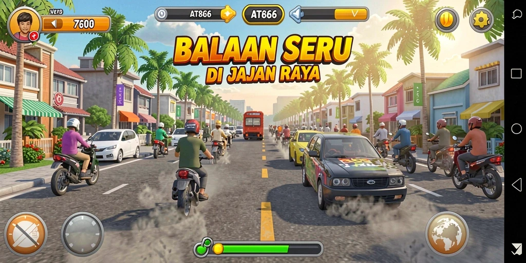Gameplay balapan intens di AT866 dengan grafik yang memikat.