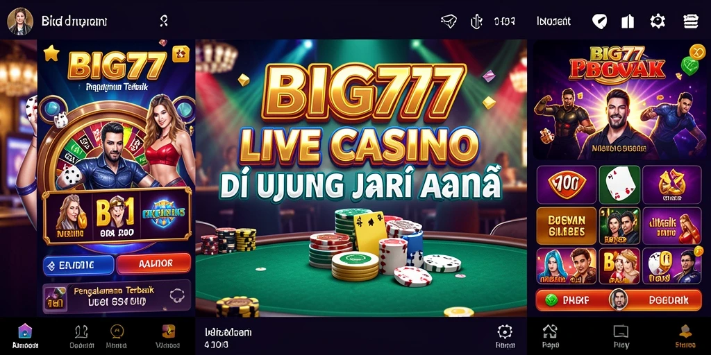 Tampilan gameplay menarik dari aplikasi Live Casino BIG77.