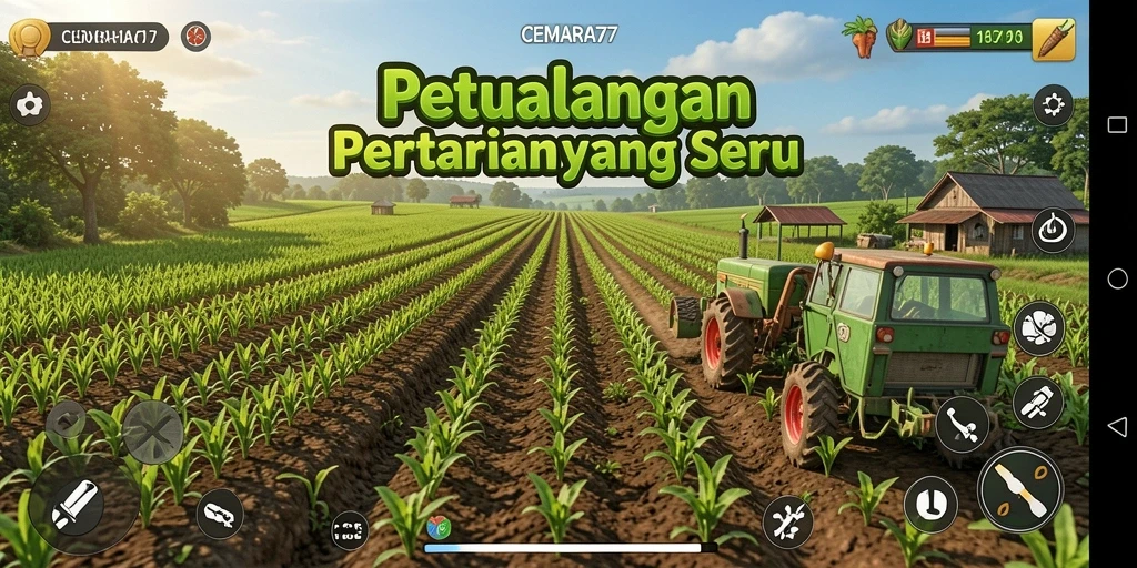 Tampilan gameplay seru di dunia pertanian.