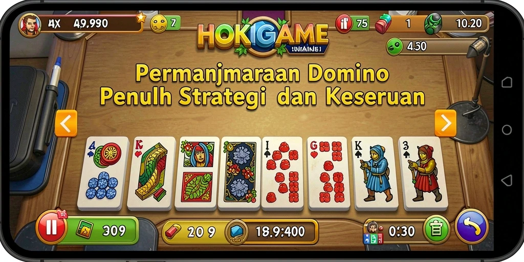 Screenshot HOKIGAME menampilkan aksi seru permainan Domino.