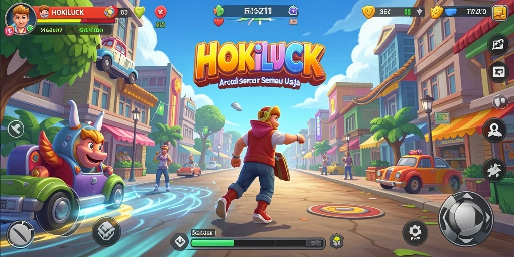 Tangkapan layar HOKILUCK menampilkan aksi gameplay yang penuh warna dan dinamis.