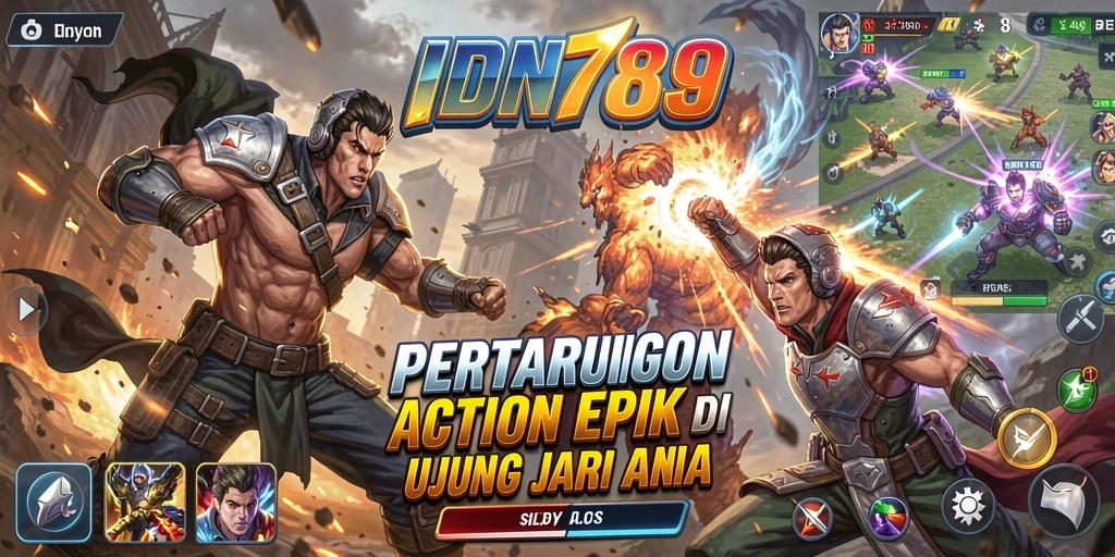 Tampilan gameplay seru dari IDN789 dengan aksi pertarungan intens.