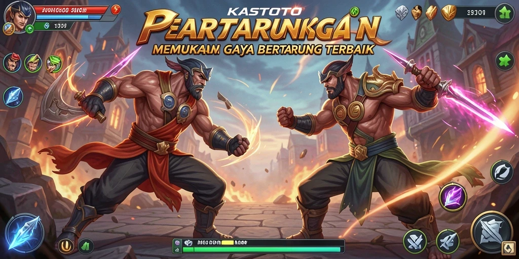 Tampilan gameplay KASTOTO yang penuh aksi mendebarkan dan menampilkan pertarungan terbaik.