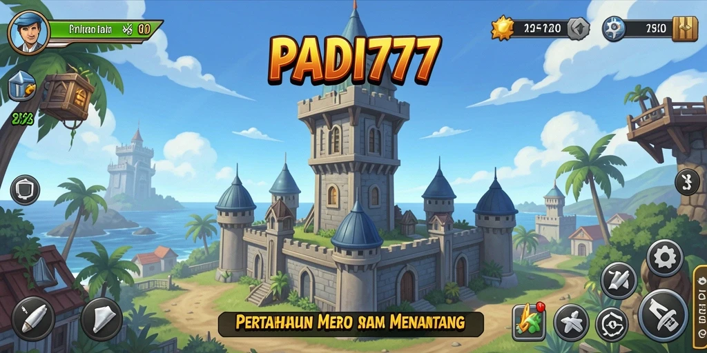 Screenshot PADI777 yang menampilkan aksi Tower Defense yang seru.