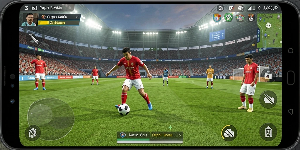 Tampilan gameplay yang mendebarkan di lapangan sepak bola