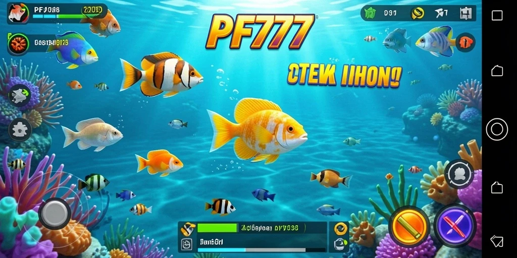 Tampilan menarik dari gameplay PF777 saat menembak ikan.